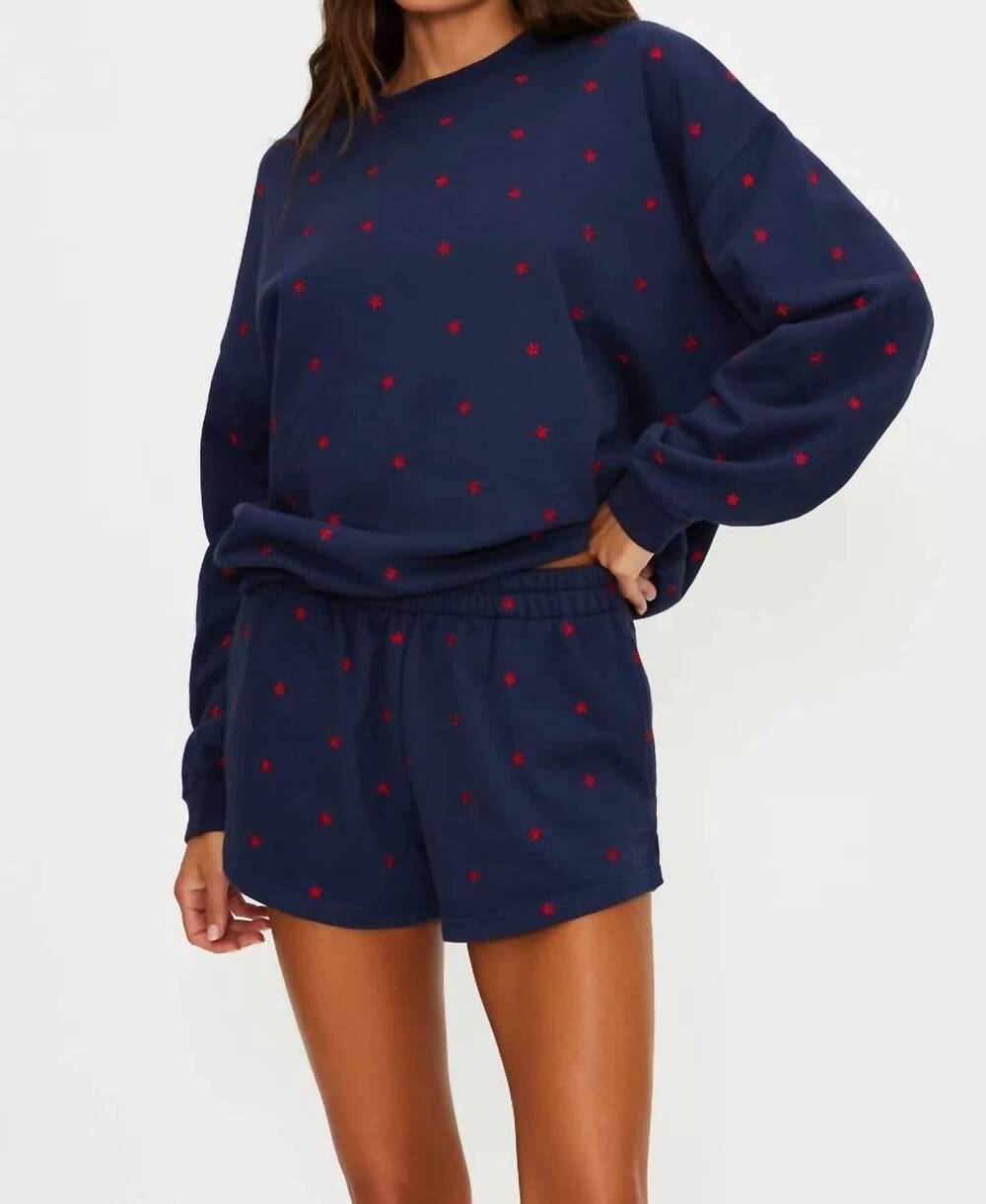 NEW BEACH RIOT devyn oversized sweatshirt in star spangled seas